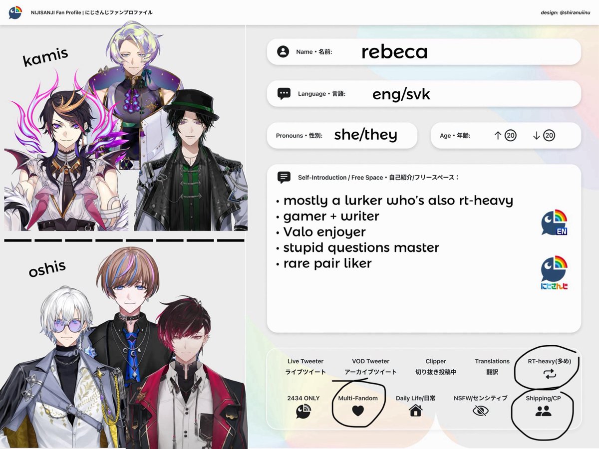 nayubeca's tweet image. updating cuz some things have changed! :)

#FSPENintro #nijiintro 

(honorary kami mention: 📖✏️)