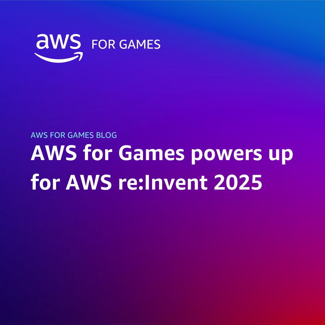 AWSGameTech's tweet image. 🔎 Explore the future of game development at #AWSreInvent 2025.

Experience the Agentic Arcade AI demo, hear from Amazon Games, EA, Bandai Namco, Rovio, &amp;amp; more, plus exclusive gaming events.

Access the AWS for Games attendee guide for a curated list of breakout and interactive…
