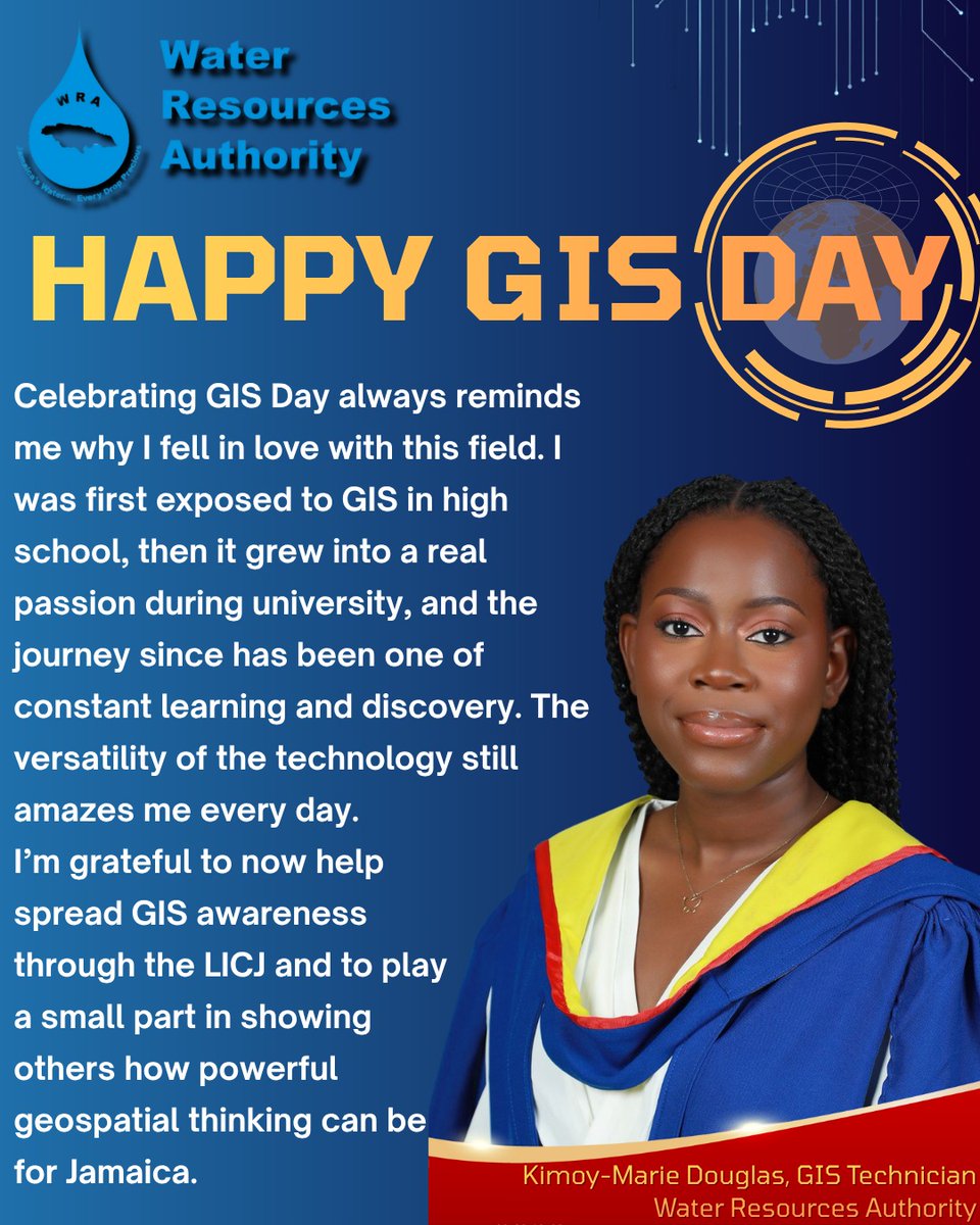 Supporting data-driven water resources management — Kimoy-Marie Douglas, GIS Technician, turning geospatial data into actionable insight.

#WaterResourcesAuthority #Jamaica #GISDAY2025