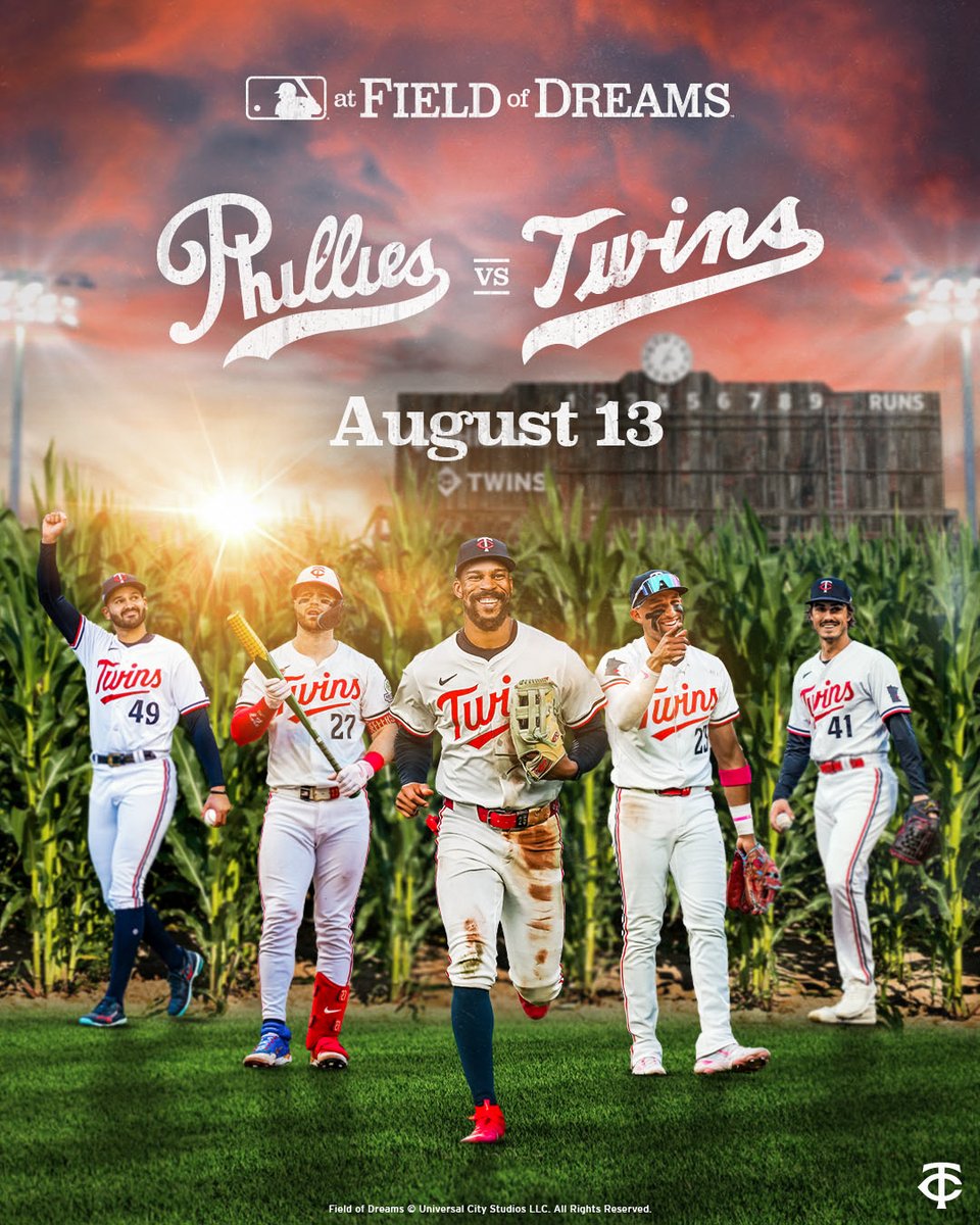 Twins's tweet image. Is this heaven? 🌽

We will play in the Field of Dreams game on August 13th!