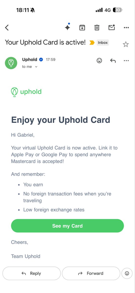 GabrielGruber's tweet image. The Exa + Uphold integration is now live for beta testers. A small step for a user, a big step for onchain finance 🚀