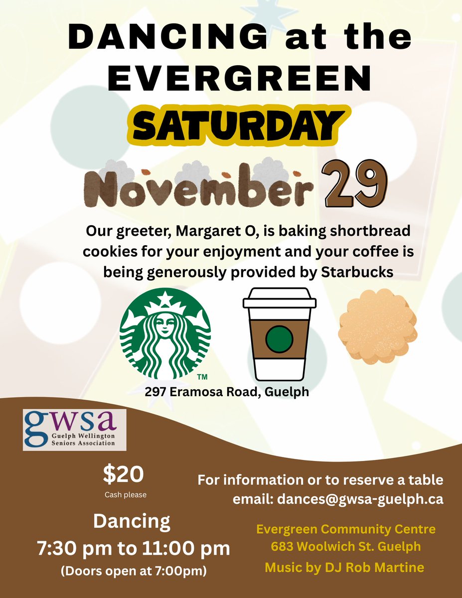 gwsa's tweet image. @gwsa Come and dance the night away at the Evergreen Community Centre!