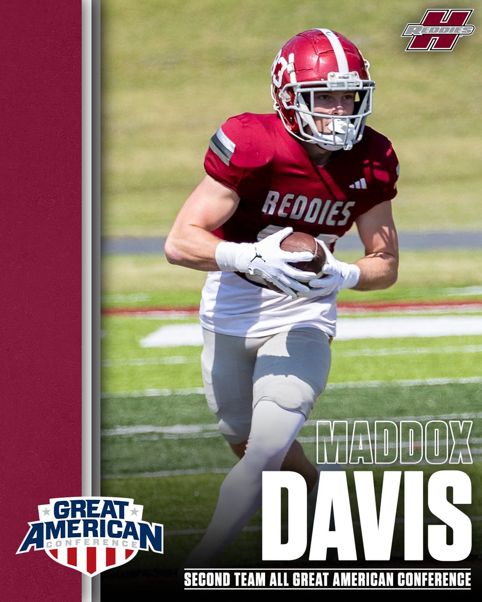 ReddiesFB's tweet image. Congratulations to wide receiver Maddox Davis on being named 2025 Second Team All-GAC! 🏈

#CodeRed | #NoMereBeast