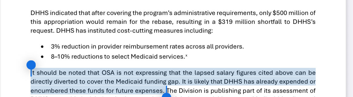 False. 

All you had to do was make it to page 3 of this report to see that’s not true. 

NC’s most vulnerable populations (kids, elderly and the disabled) are going to suffer because you’d rather lie than admit you chose to underfund Medicaid for no reason.