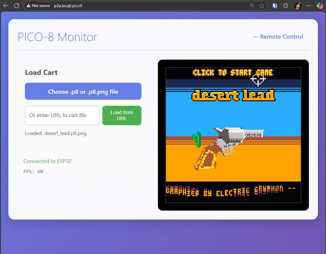 fabkury's tweet image. p3a can now also act as a little #pico8 🎮 game monitor -- github.com/fabkury/p3a/

#esp32project #pixelart #esp32p4 #embedded #diy #gamedev #indiedev #indiegames #esp32