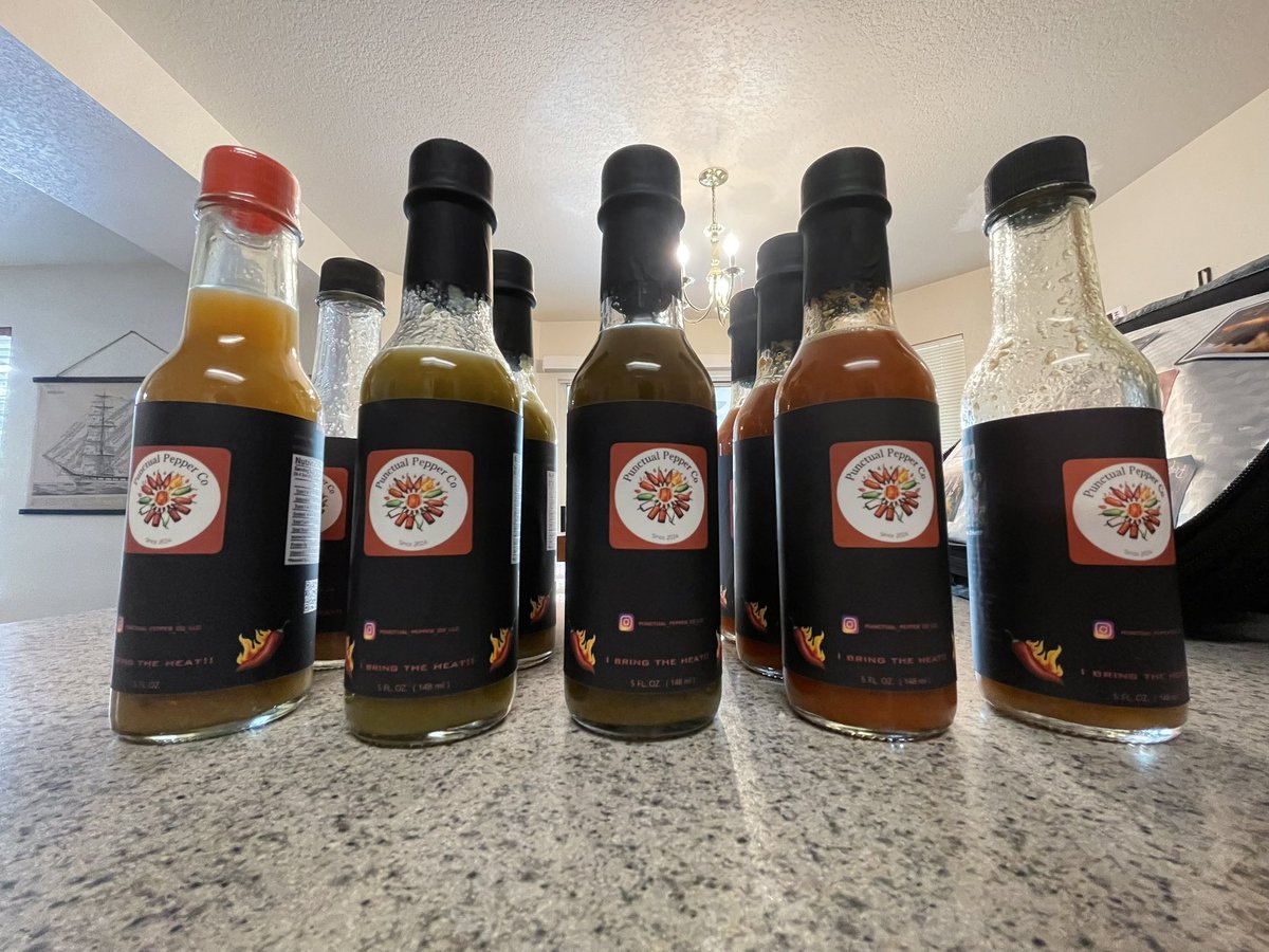 Had my labels show up right after I got home from work. Swapped out old with new and now I’m ready to present my hard work to everyone. This is my new and improved and finally version for my hot sauce bottles 🌶️💯💯🤘

That’s clean 😎😎