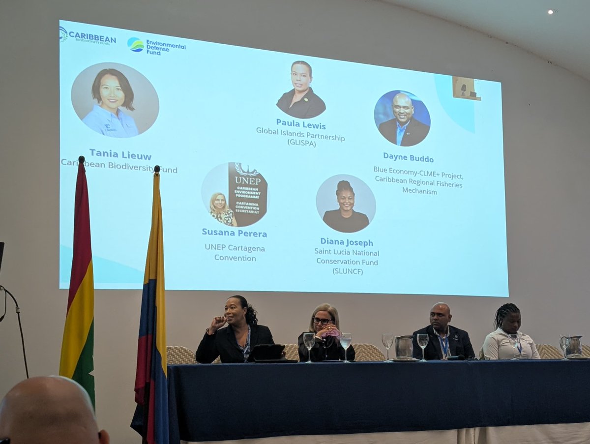 UNEP_CEP's tweet image. 🌊 At #GCFI78, the Cartagena Convention Secretariat joined partners to advance sustainable financing for Caribbean biodiversity and support GBF Target 3 (30x30).
🤝 Strong regional cooperation is key.
#SPAW #CBF #EDF #WiderCaribbean