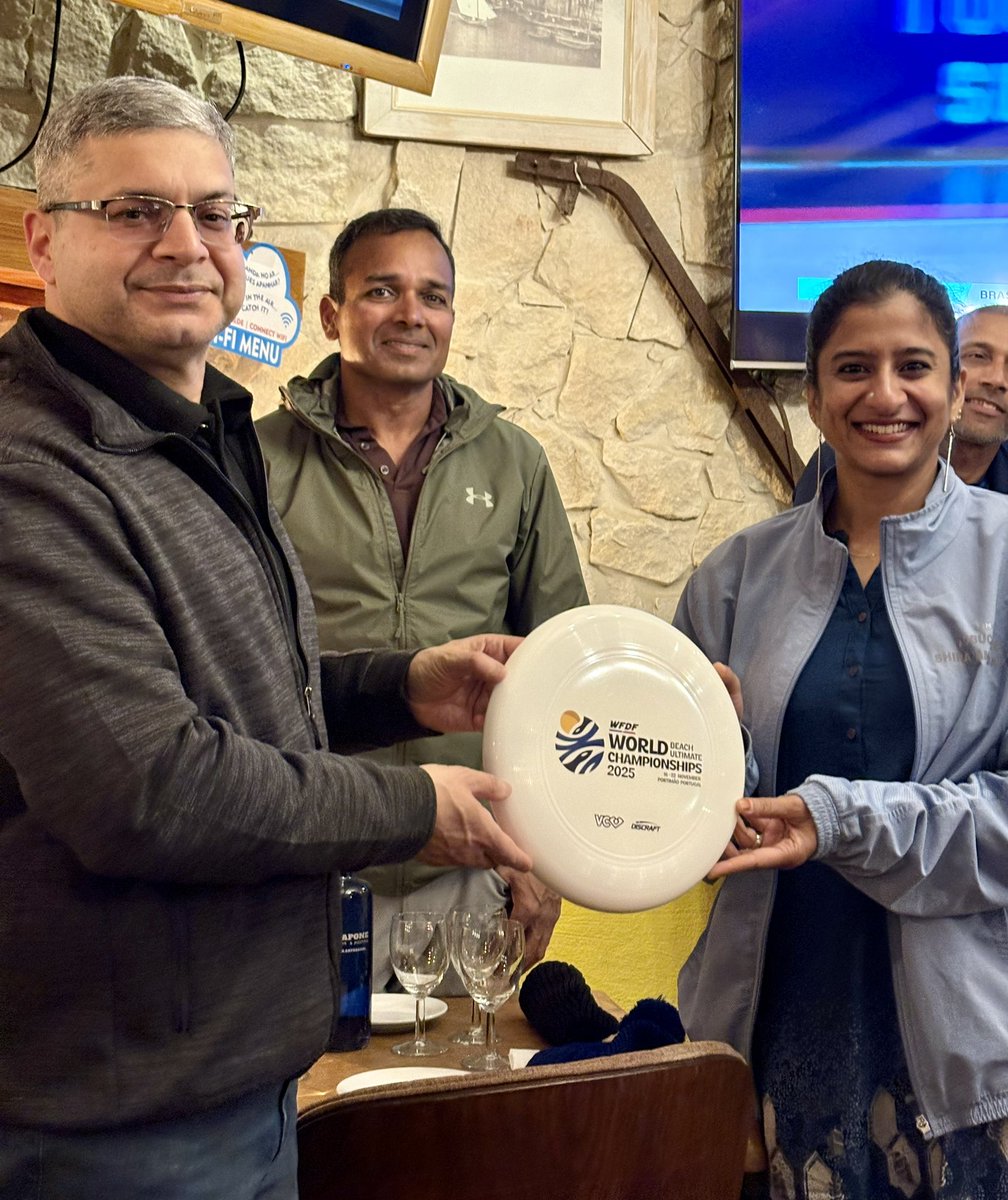 prkundal's tweet image. A pleasure to interact with the Indian teams from @IndiaUltimate playing at the 2025 World Flying Disc Federation Championships in Portimão. Over 2500 players in 136 teams from 38 countries, with over 100 from India taking part in the event. @Media_SAI @IndiaSports @YASMinistry