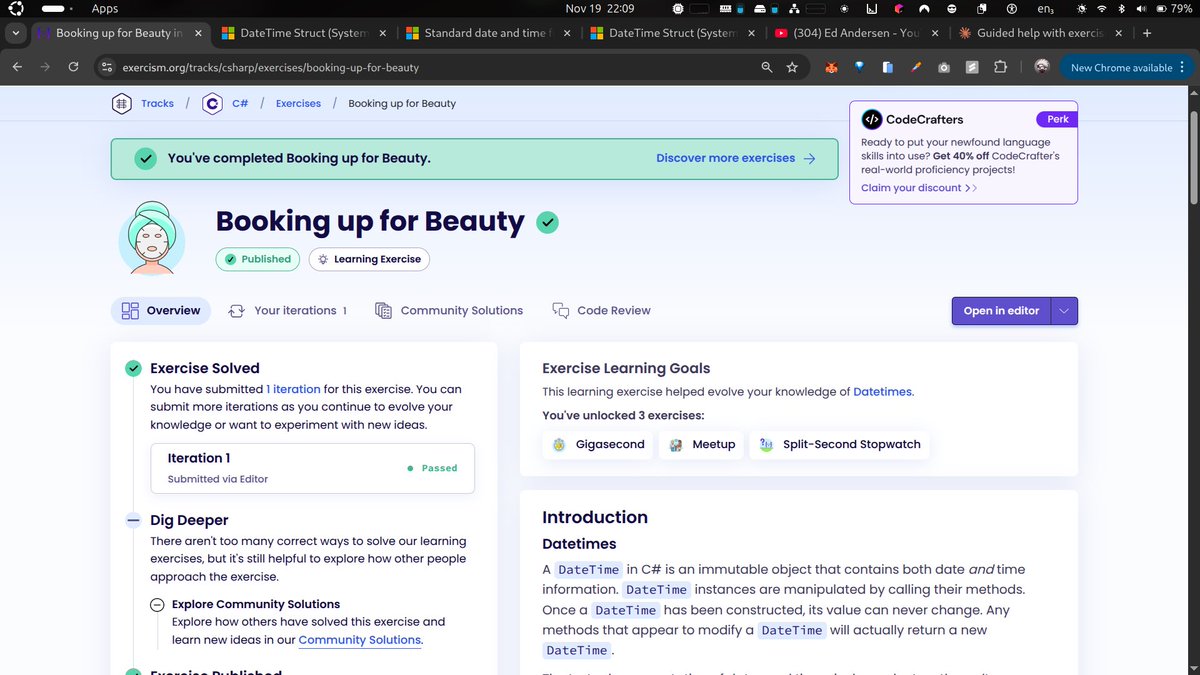 Lansa_18's tweet image. Solved two new challenges on @exercism_io today!
One focused on class-related problems, and the other on working with the DateTime object.
Also got hands-on with writing unit tests using xUnit, following the Arrange / Act / Assert pattern.
Steady progress. 🚀
#csharpprogramming