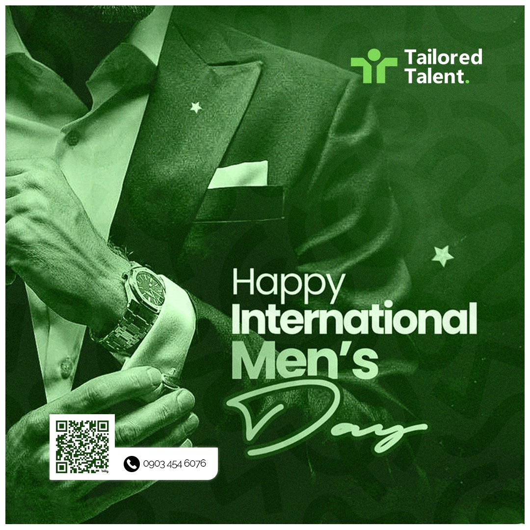 _tailoredtalent's tweet photo. Behind every strong team, there is a man who shows up with discipline, focus and heart.

Today, we celebrate those men.

Happy International Men’s Day.

#InternationalMensDay #TailoredTalent #MenInBusiness #StrongMen #LeadershipCulture https://t.co/q4i1etE1tc
