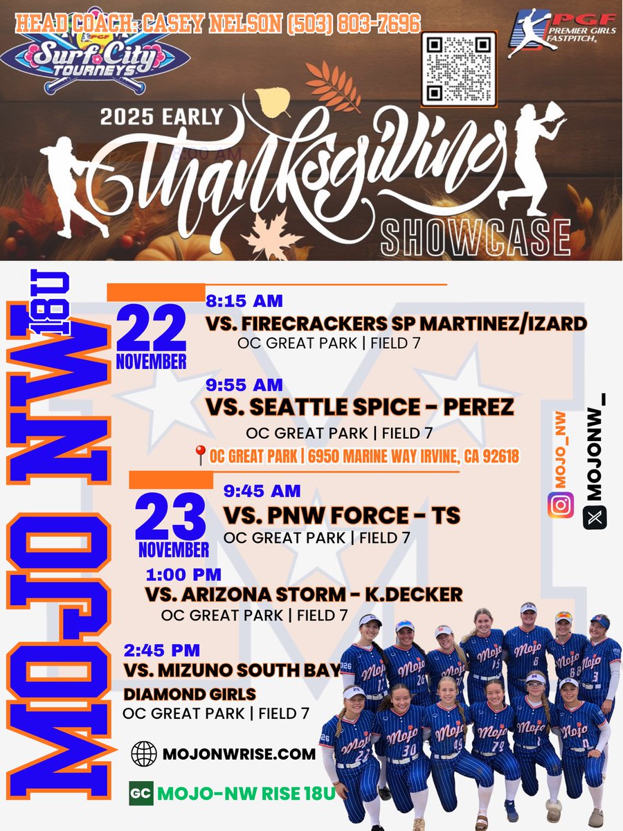 Due to weather conditions in Southern California the <a href="/PGFnetwork/">PGF</a> 
Early Thanksgiving Showcase has been cancelled.