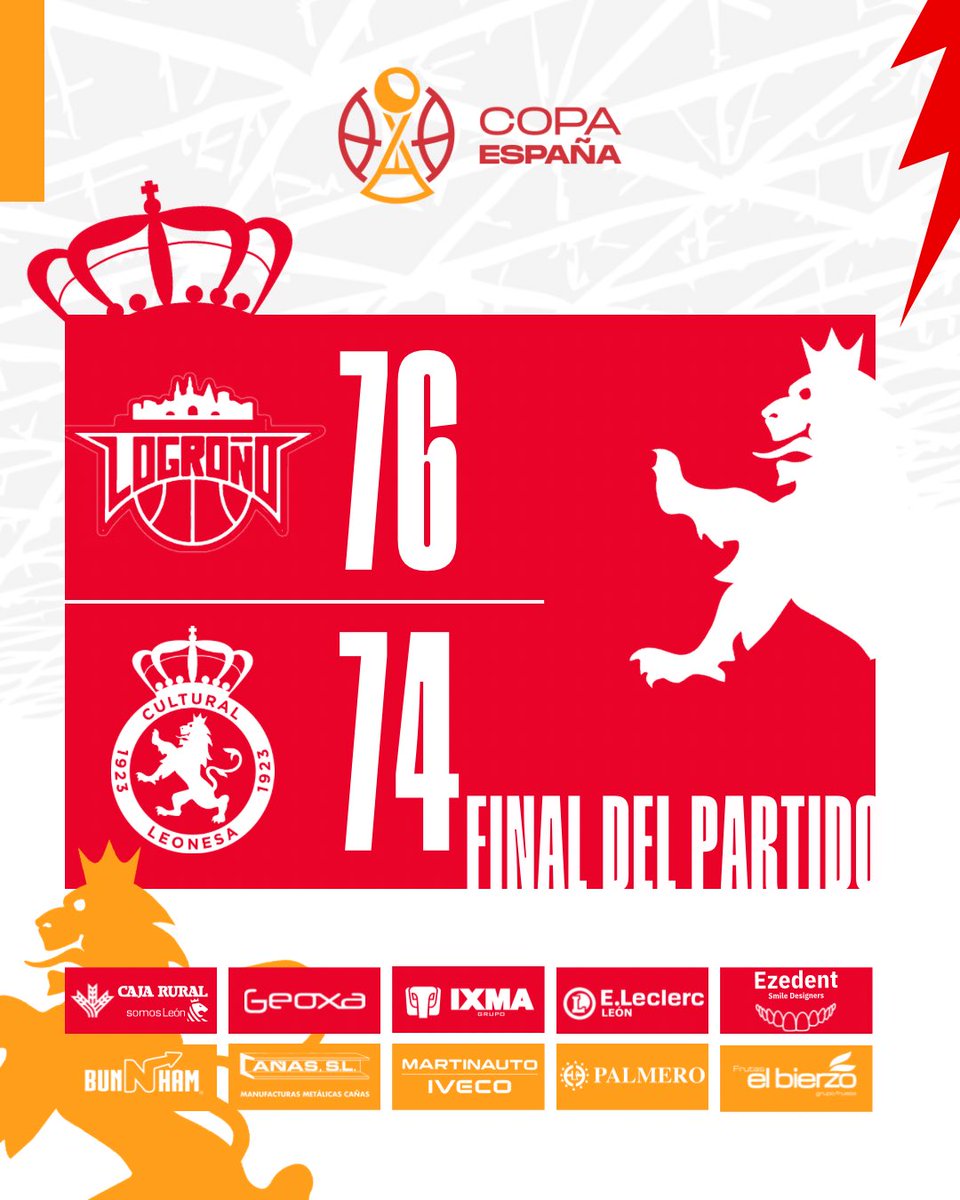 CultuBaloncesto's tweet image. ⏱️Final del partido 

Caemos en Octavos de la Copa España 

#CopaEspaña | #LoNuestro