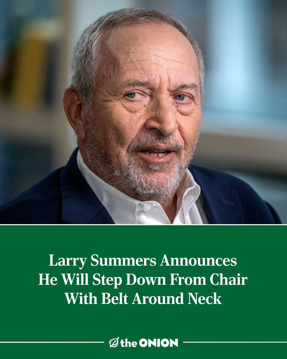 Larry Summers Announces He Will Step Down From Chair With Belt Around Neck