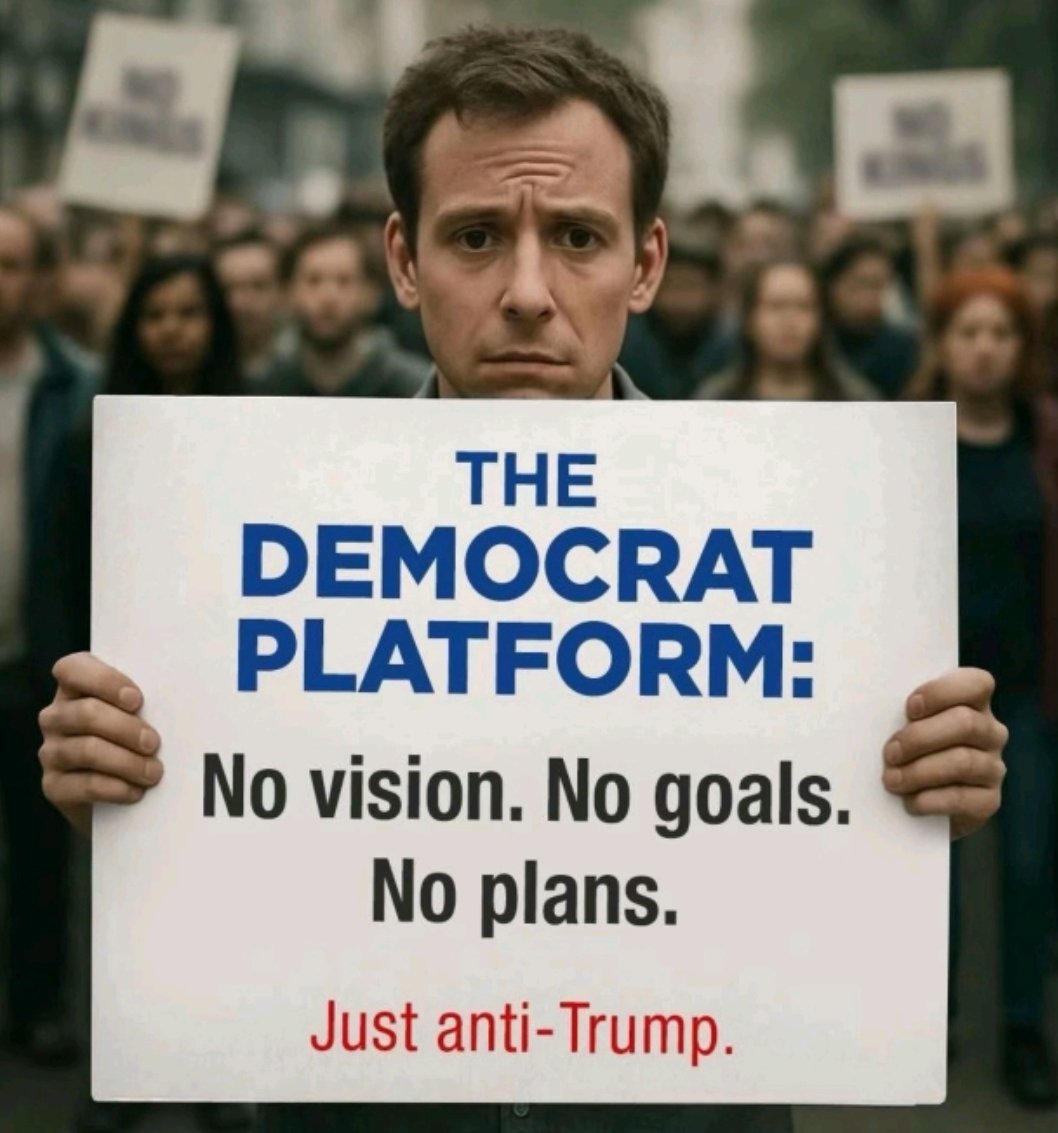 It's true! Democrats have no vision, no goals, no plans... just pure anti-Trump rage on repeat. We winning!! 😏🐘