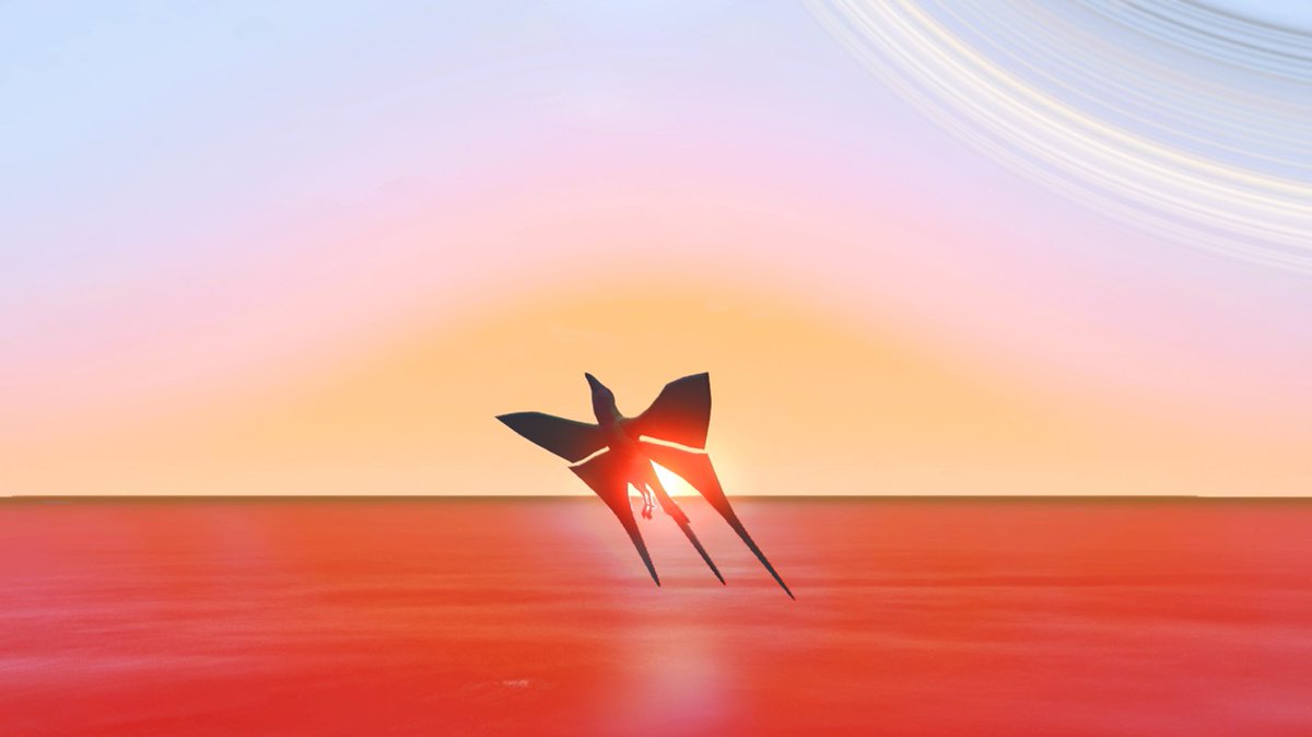 editorius's tweet photo. Bird over water. #nms #NoMansSky https://t.co/bZkZ6OuLi8