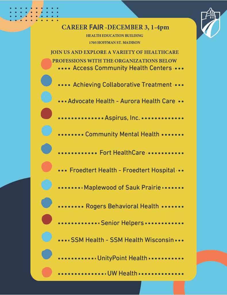 MadisonCollSOHS's tweet image. Check out our Career Fair event on December 3rd!

@MadisonCollege