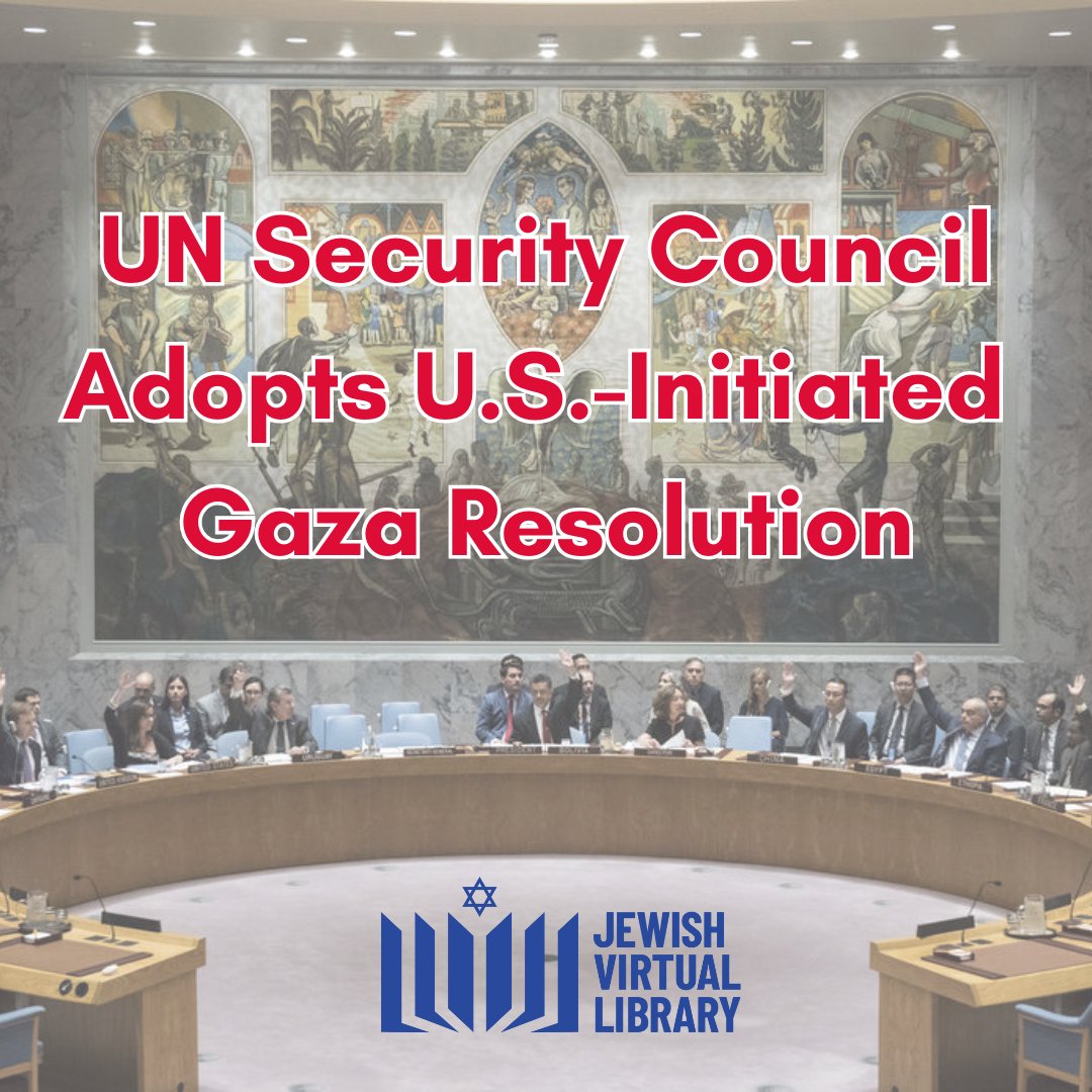 What does <a href="/UN/">United Nations</a> Security Council Resolution 2803 actually say?
How does it shape Gaza’s future?
And why are reactions so divided, from Israel, Hamas, Arab states, Russia, and the U.S.?
Read <a href="/JewishVLibrary/">Jewish Virtual Library (JVL)</a> breakdown:
🔗 jewishvirtuallibrary.org/analysis-and-i…
#UNSC2803 #Gaza #Israel #UN #Diplomacy