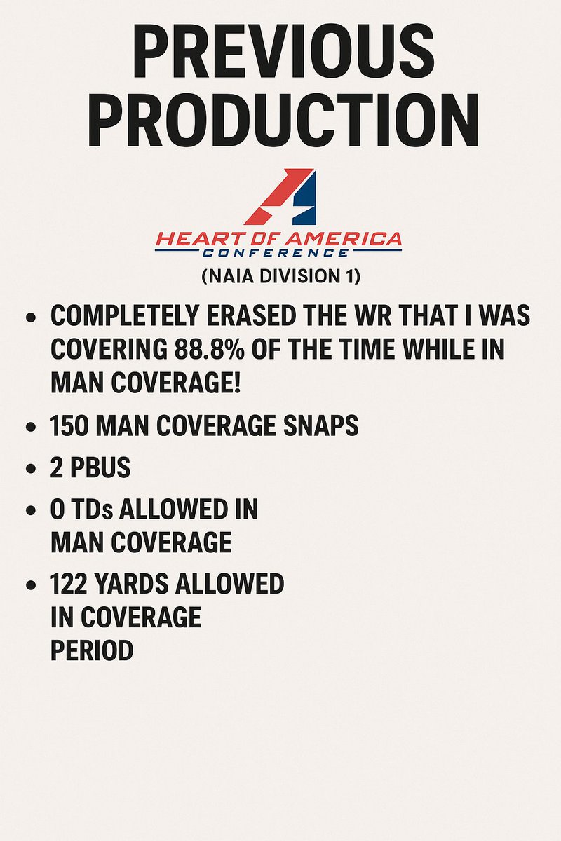 aspicer19's tweet image. 4.36 40 CB | PSAC D2 | 5’11 168lbs | 1 year of eligibility 

Looking to bring a hungry mindset, elite speed, and true lockdown man coverage to a program while learning, growing, and contributing to a winning culture 

PREVIOUS PRODUCTION FULL FILM : youtube.com/shorts/xaJ3Qzd…