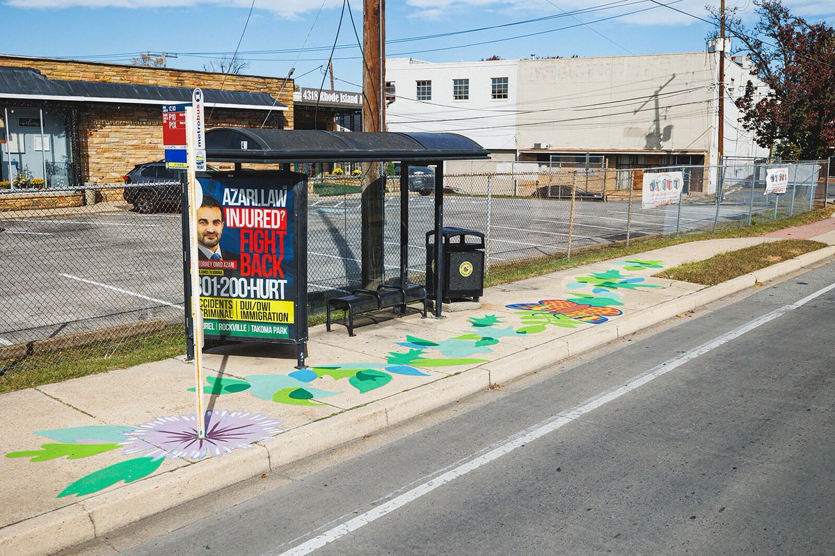 We're excited to share Art Enables artist A.T.'s contribution to this lovely new ground mural project ~Butterfly Corridor~ organized by @chalkriot ! See A.T.'s butterfly at the corner of Rhode Island Ave and Volta Ave in Brentwood.  Photos: @nathanmitchellphotography