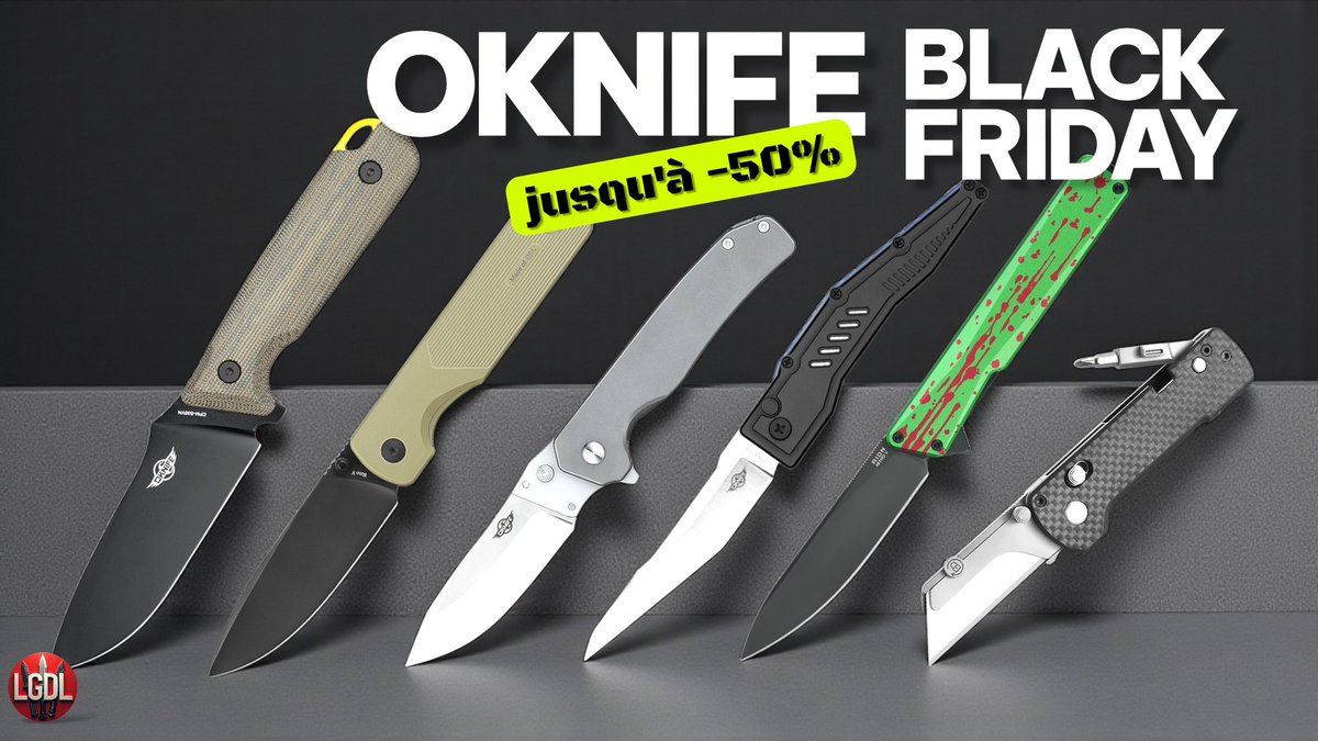 Les couteaux OKNIFE en promos, il n’y a pas que les lampes dans la vie !!! 
Vidéo dispos sur YouTube 👉 youtu.be/3EVVyd2VuNA?si…

#olight #oknife #knives #couteaux #edc #bushcraft #blackfriday