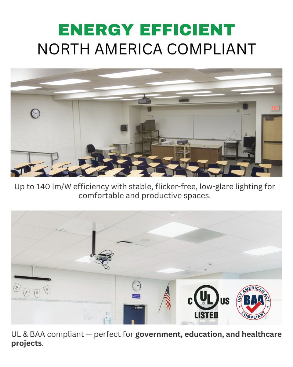 ATG_LEDLighting's tweet image. The G2E Flat Panel makes lighting simpler: adjustable wattage, CCT, and easy Bluetooth control — all in one low-glare design. Available at: atgledlighting.com/products/indoo… #BacklitPanel #LightingSolutions #EnergyEfficient