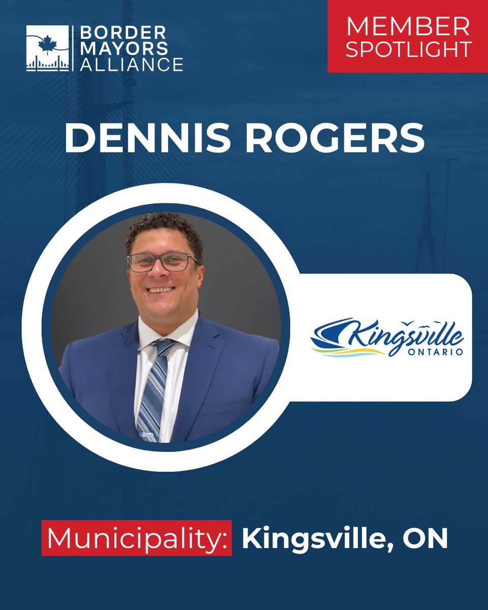 📢Meet Dennis Rogers from Kingsville, Ontario🍁

Kingsville is the southernmost town in Canada, bordering Detroit.

Mayor Rogers is dedicated to promoting local economic growth, long term sustainability and maintaining the town’s welcoming, community-focused atmosphere.