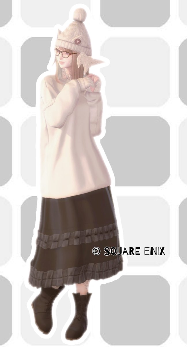 m_FF14_m's tweet image. かわいいミラプリが流れてきたので参考にさせてもらって🤍🖤 ̖́-
 #羽角普及委員会