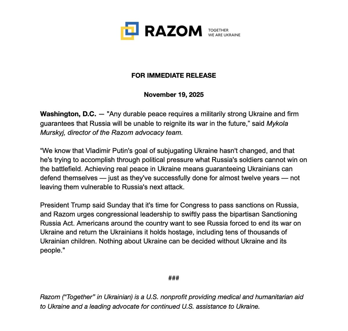 ‼️Any durable peace requires a militarily strong Ukraine and firm guarantees that Russia will be unable to reignite its war in the future. 

This means guaranteeing Ukrainians can defend themselves — just as they've successfully done for almost twelve years — not leaving them