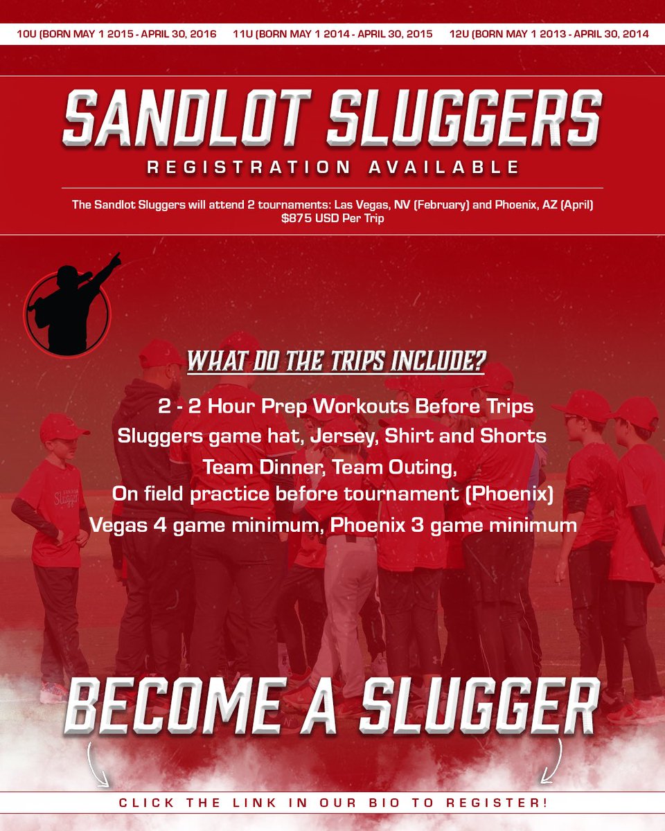 Sandlot Sluggers Trips are back! 2026 registration is now OPEN! 

👇 Register below 👇 

forms.gle/MNnq3hmHhxhdZs…