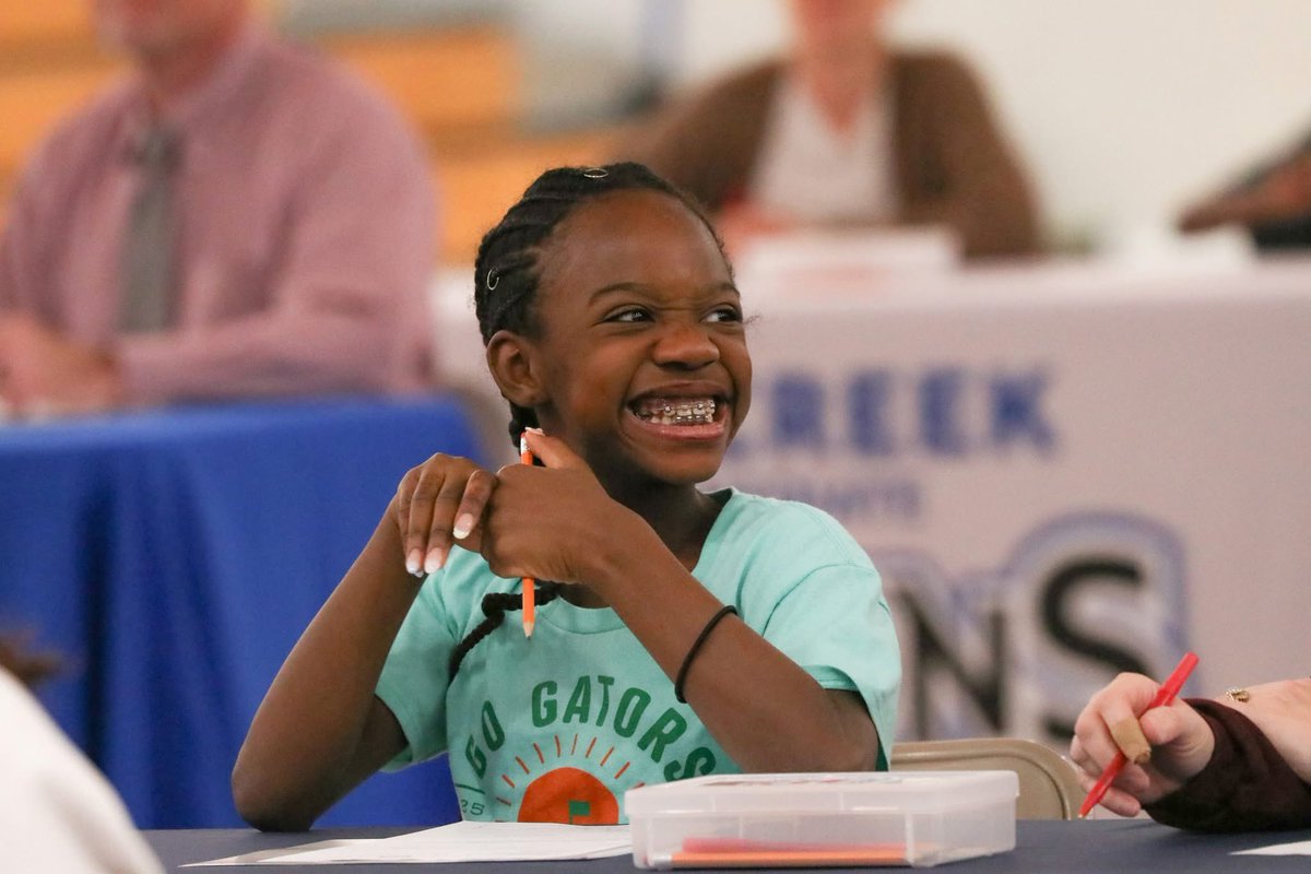This smile. ❤️ This is exactly why I teach. She was so excited to see me at Spell Bowl and kept looking back at me after every word she spelled. My heart melted every single time. #ALLin <a href="/Geistgators/">Geist Elementary</a>