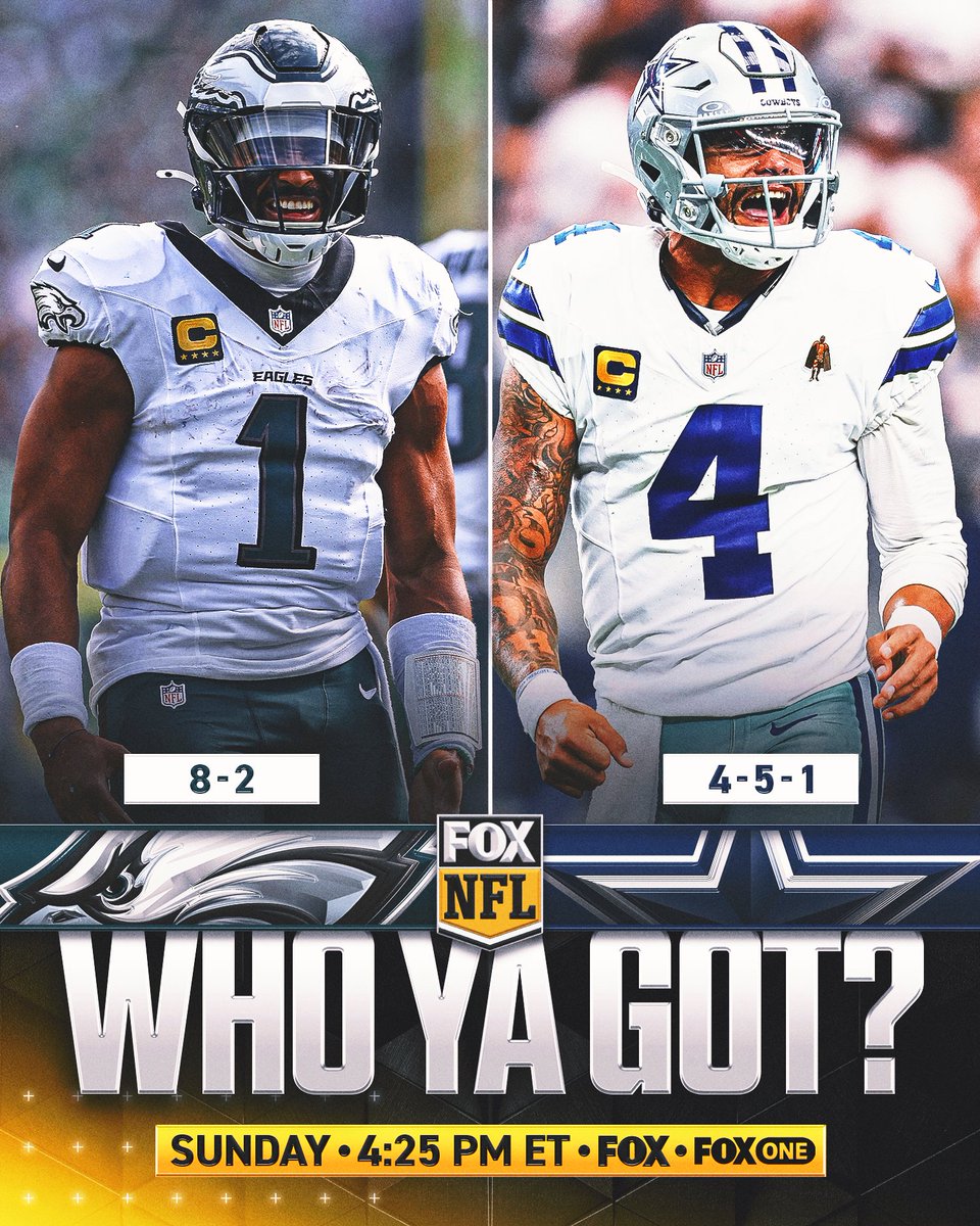 The Eagles and Cowboys will meet for the second time this season!

Who Ya Got!? 