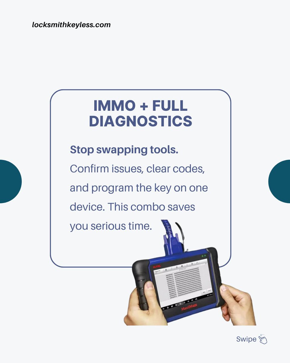 LksmithKeyless's tweet image. 🔧 Autel IM508S = Strong ROI for 2026
Updated IMMO coverage, fast workflow, and stable software keep it a top value pick for pros.
➡️ Which key programmer gave you the best ROI this year?

#Autel #KeyProgramming #Locksmith #AutomotiveDiagnostics