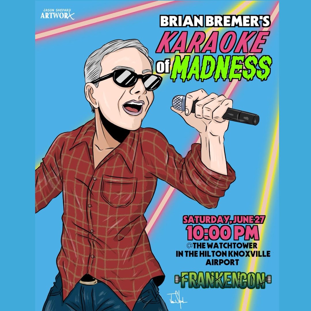 A brand new event for next year &amp; its hosted by our pal Brian Bremer, Bunt from Pumpkinhead! This is included for all ticket levels so be sure to head over to frankencontn.com for more info and tickets!

#karaoke #horror #horrorcon #knoxvilletn #easttennessee #comiccon