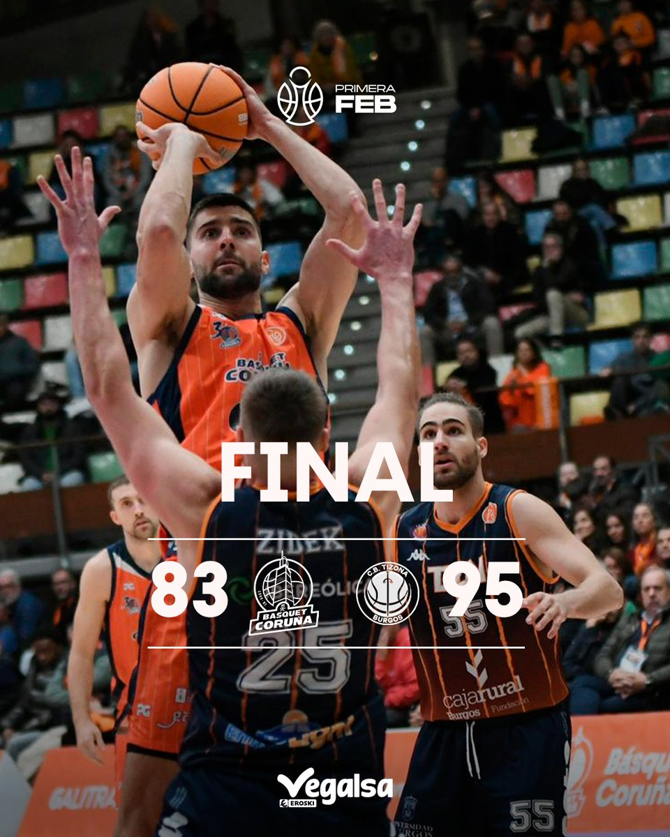 basquetcoruna's tweet image. ⏰ CE | Final

📝 Caemos en los octavos 🏆  
Ahora toca descansar y reponer fuerzas para la liga regular 💪🏼 Seguimos, equipo! 🧡

🏀 83-95

⛹🏻 vs @cb_tizona
📍 Coliseum
👉🏼 1/8 #CopaEspaña

📊 baloncestoenvivo.feb.es/partido/2505176

 #ACoruñaquereBasquet