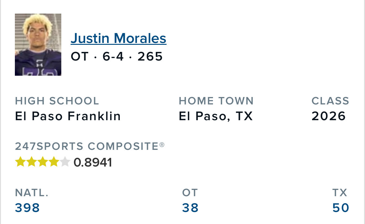 Blessed to be a 4 star athlete. <a href="/CoachWatkins832/">Coach Watkins/Run Game Coordinator/OL Coach</a> <a href="/Coach_MattReyes/">Matthew Reyes</a> <a href="/epfranklinfb/">EP Franklin Football</a>