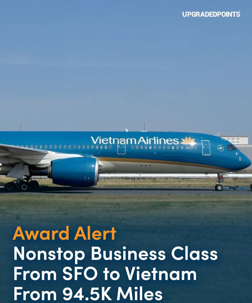 upgradedpoints's tweet image. If Vietnam is on your bucket list (it’s definitely on a lot of ours), you already know that getting there from the U.S. usually means a long journey with at least 1 stop — and sometimes 2.

However, there is 1 nonstop route to the U.S., operated by Vietnam Airlines, that connects…