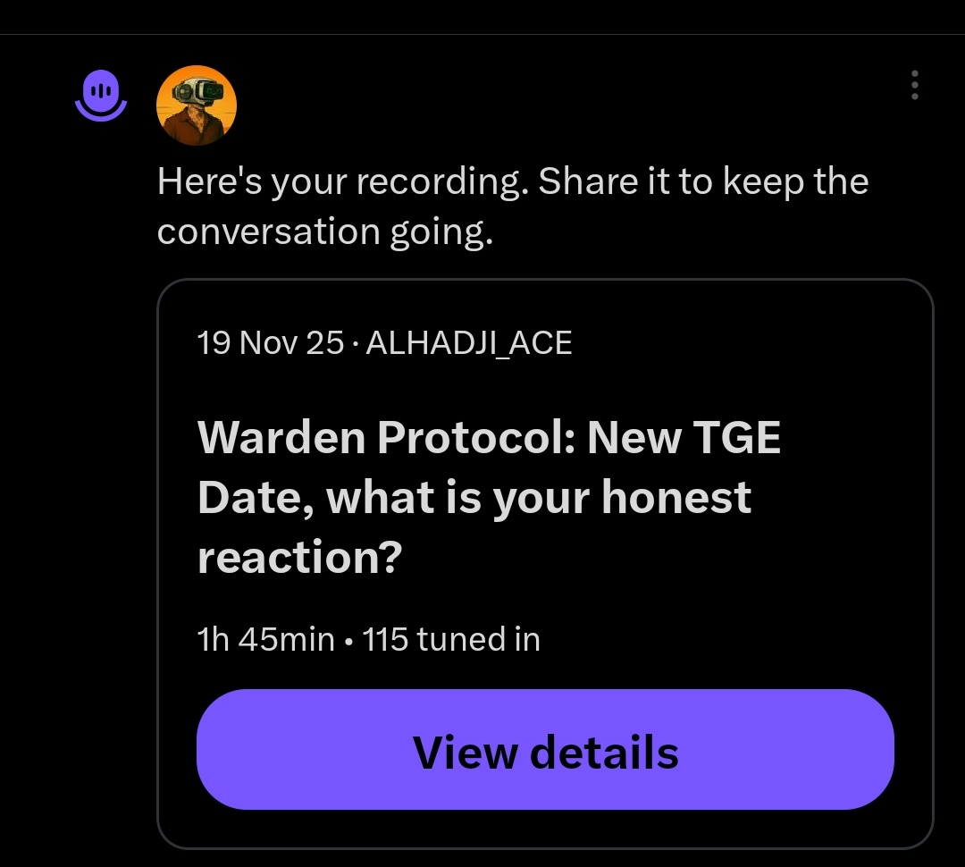 The intention of the space was achieved.

Clarity for rewards
Snapshot daily
No dilution
Community aligned

I'm still sticking around <a href="/wardenprotocol/">Warden</a> knowing they've got the right product and intention for me and the rest of the community.

To everyone who came around. Thank you!