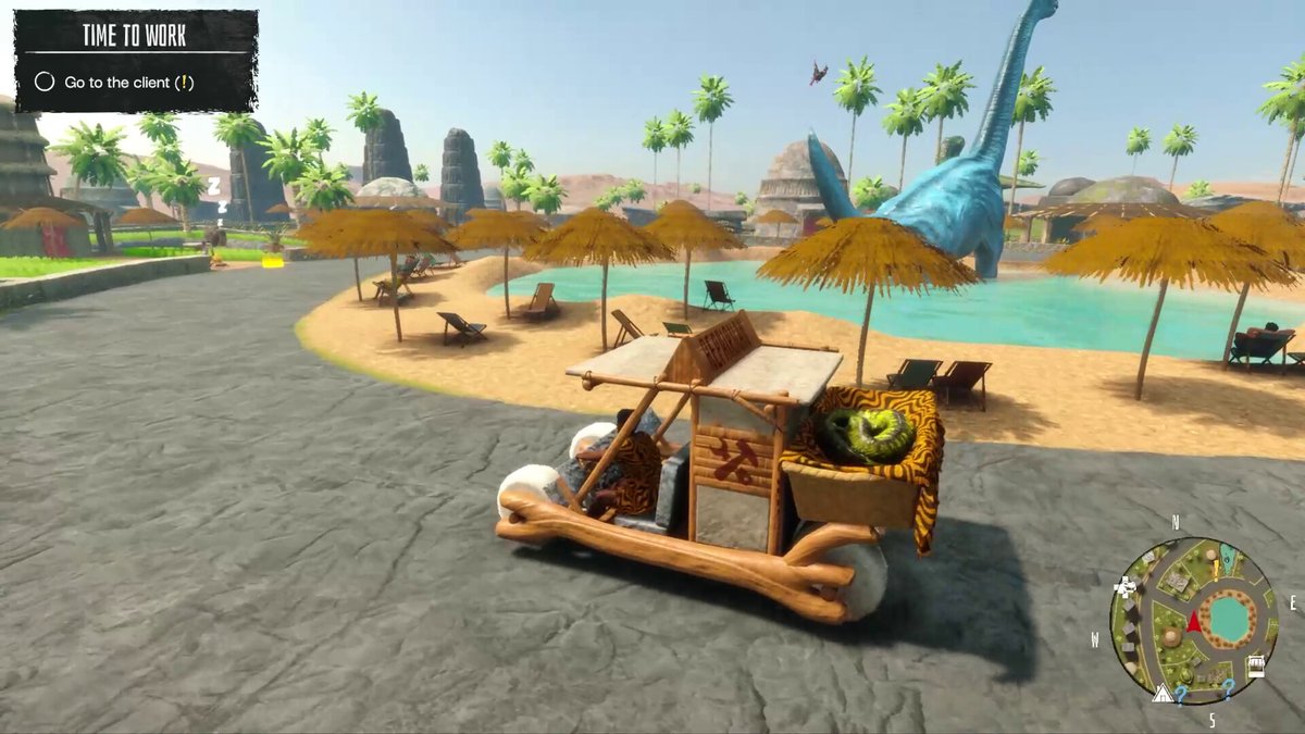 Indie_FreaksJP's tweet image. 恐竜と原始人が共に暮らす石器時代で便利屋として生きるオープンワールドライフシム『Primal Repairs』

目覚ましインコをスリングショットで止めたら、恐竜ベリーと石の車で出勤だ！

20種以上の個性豊かな恐竜を、運搬や草刈り、料理などに活用
広大な原始人都市で、ますます奇妙さを増す修理に挑め