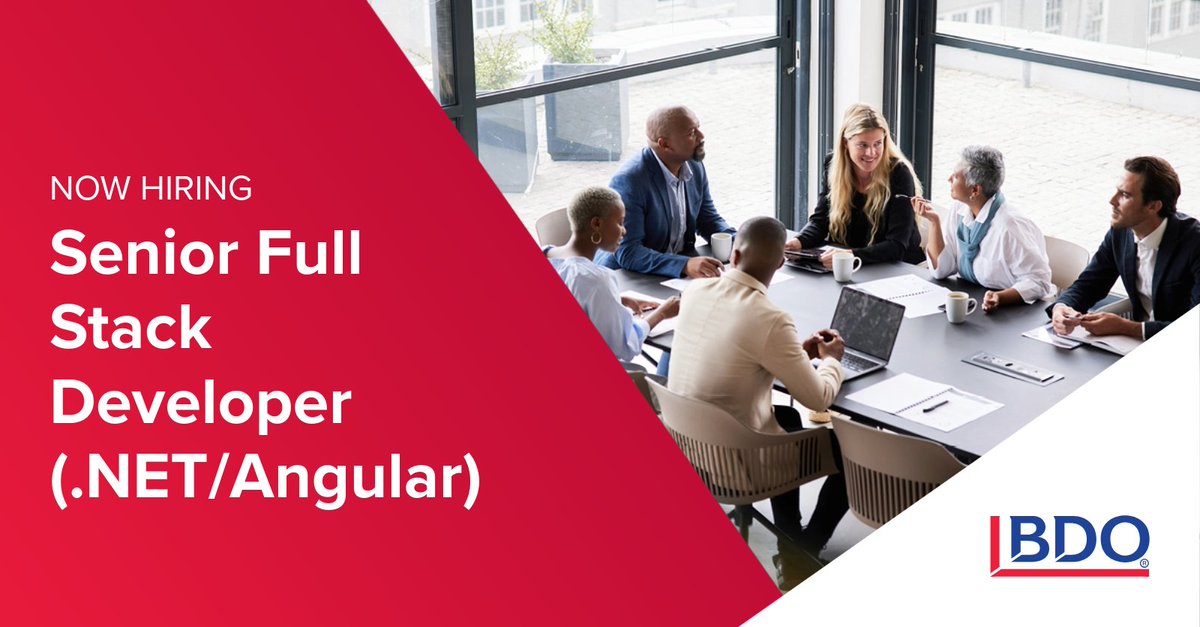 GetToKnowBDO's tweet image. Looking to join a dynamic and innovative team? @BDO_USA is hiring a Senior Full Stack Developer (.NET/Angular). Apply now! bdousa.com/3LTSA1Q

#FullStackDeveloper #CareerGrowth
