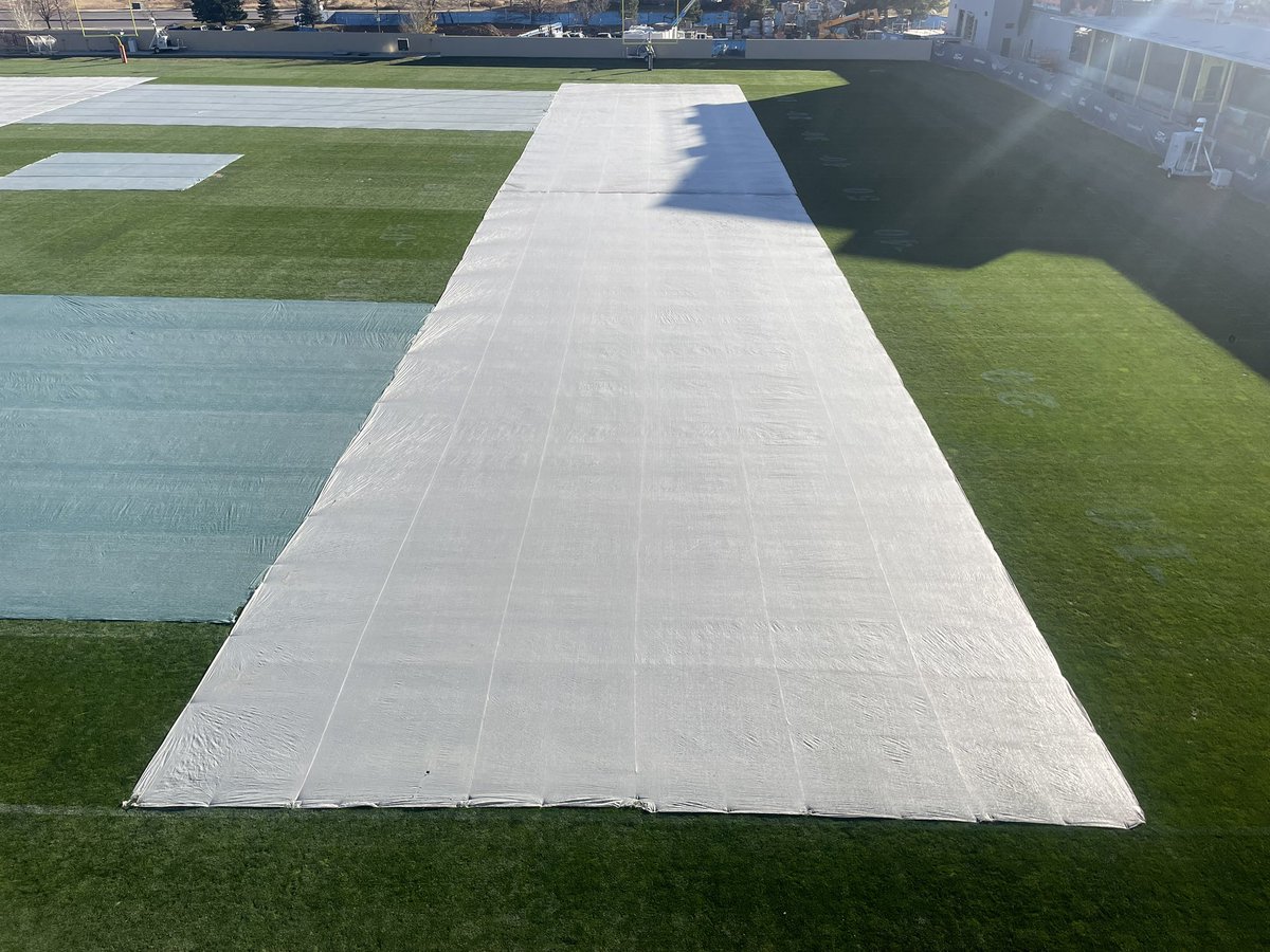 Tarps up and a mow after four days. Back down for another four during <a href="/Broncos/">Denver Broncos</a> bye week. #BroncosCountry