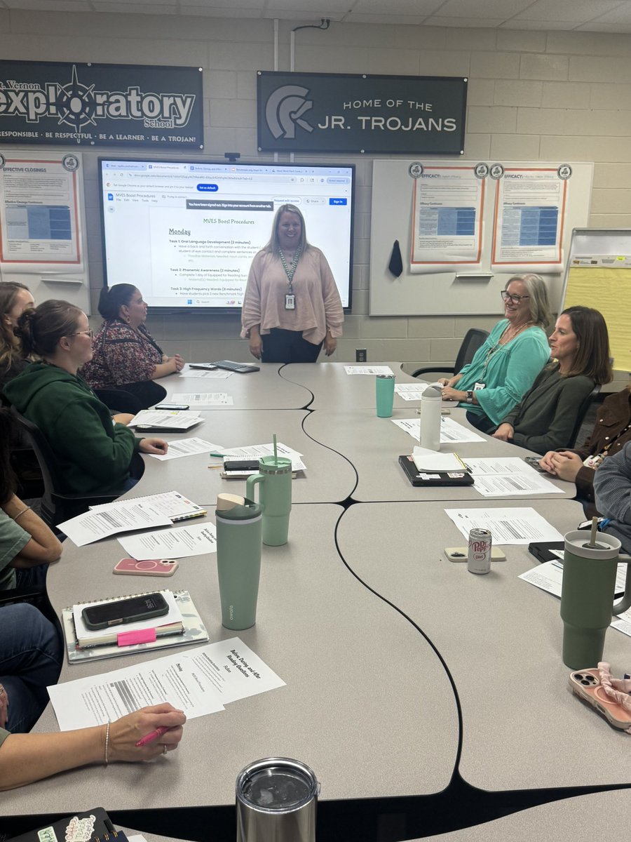 MVESGainesville's tweet image. During today’s staff meeting, our K-1st teachers and paras explored early literacy #boost @MrsKSmith_MVES, while 2nd–5th grade teachers worked with Kacie Landers to strengthen writing and prepare students for EOG Milestones. @Hall_Schools #ProfessionalLearning ✏️📚📝