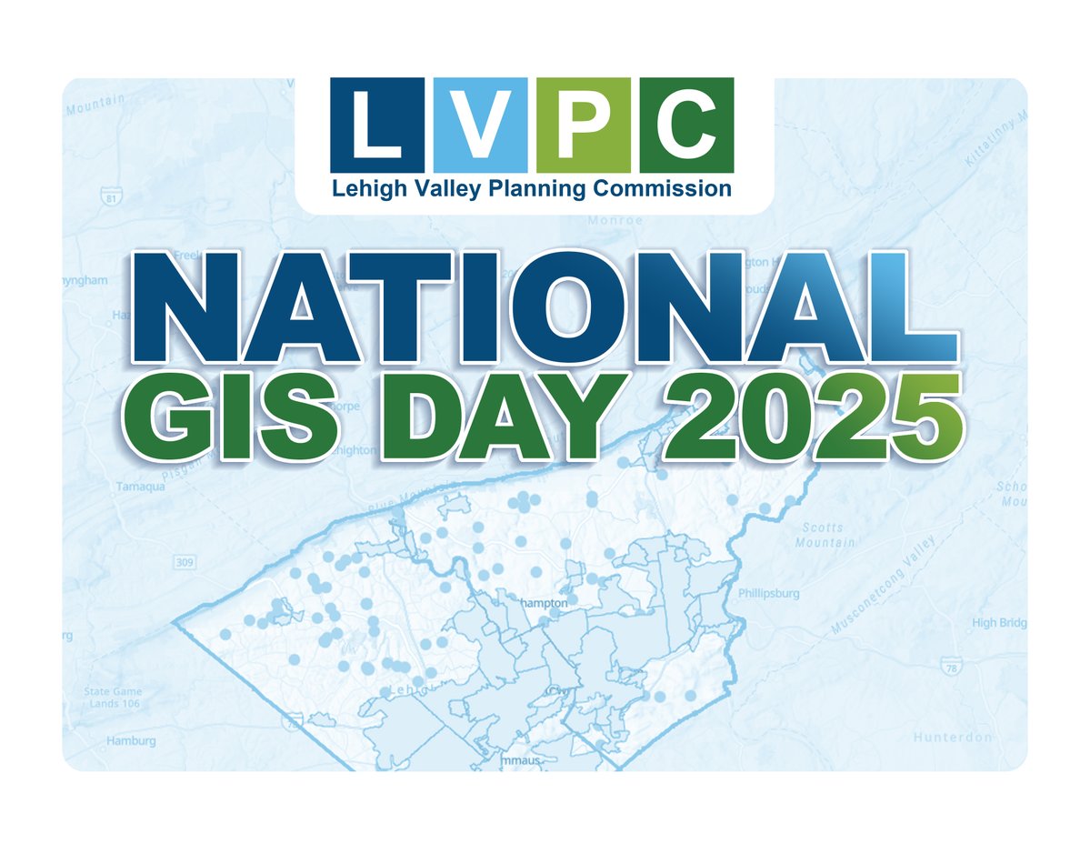 🌍 National GIS Day 2025!
GIS maps + data help shape a smarter, safer, and more connected Lehigh Valley—from housing and transportation to open space and safety.

🔎 Explore our interactive maps: lvpc.maps.arcgis.com/apps/webappvie…

#NationalGISDay #LehighValley #LVPC #GIS