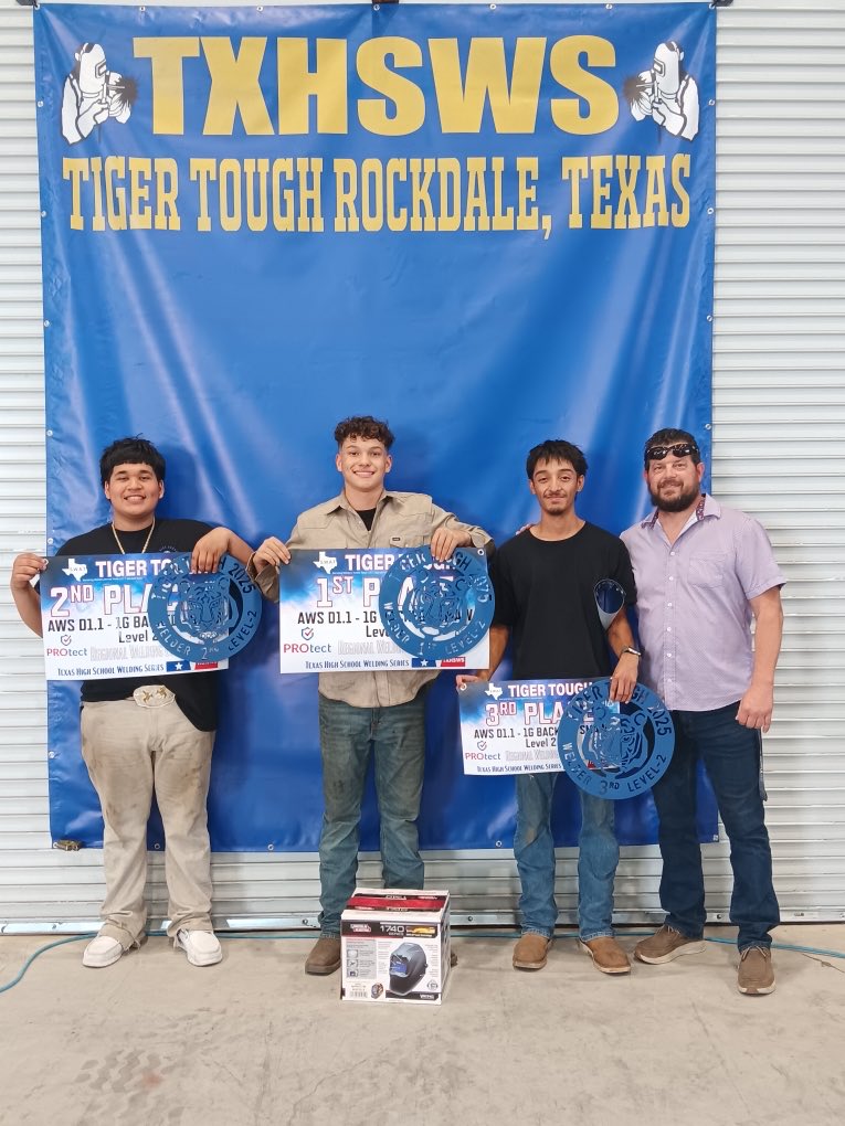 CTE_TISD's tweet image. Mr. Lingo’s welding students made an impression at the Tiger Tough regional welding event today. This competition was hosted by Perry and Perry Builders in Rockdale. Way to represent the Wildcat Workforce. #workforceready