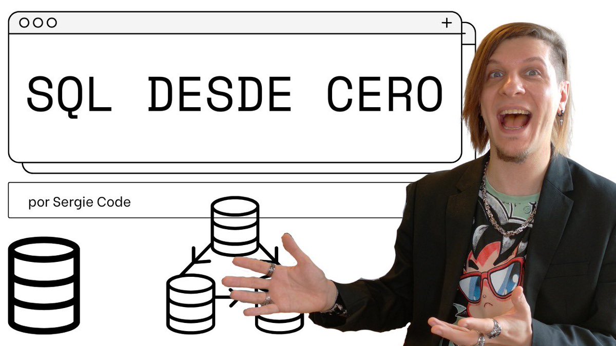 sergiecode's tweet image. 📊 SQL desde cero ya está disponible | +4 h de contenido
💻 MySQL | Postgres | Docker
🧩 2 prácticas backend con Node.js (con y sin ORM)
🚀 Ideal para dar tus primeros pasos profesionales en bases de datos
Link: youtube.com/watch?v=Fca_kW…