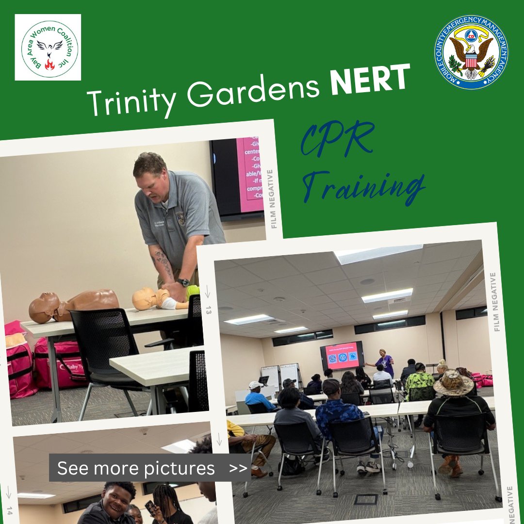 MobileCoEMA's tweet image. Huge shout-out to the Trinity Gardens Neighborhood Emergency Response Team for a great turnout at last night’s CPR training! 👏❤️ Thanks for showing what community readiness really looks like! #CommunityStrong #NERT #CPRTraining #JROTC