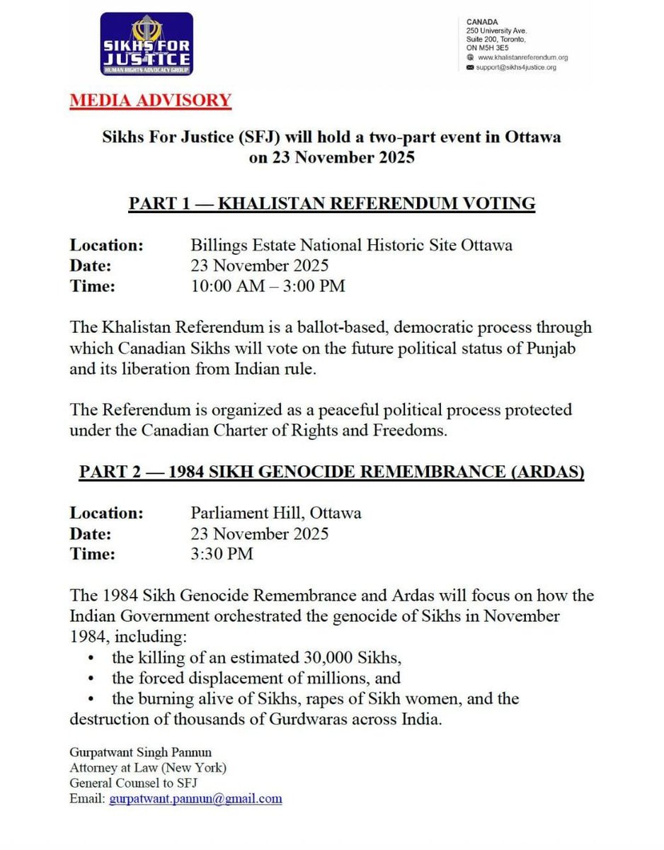 GunterFehlinger's tweet image. I call global media to focus on Ottawa this Sunday for #Khalistan 
@FareedZakaria