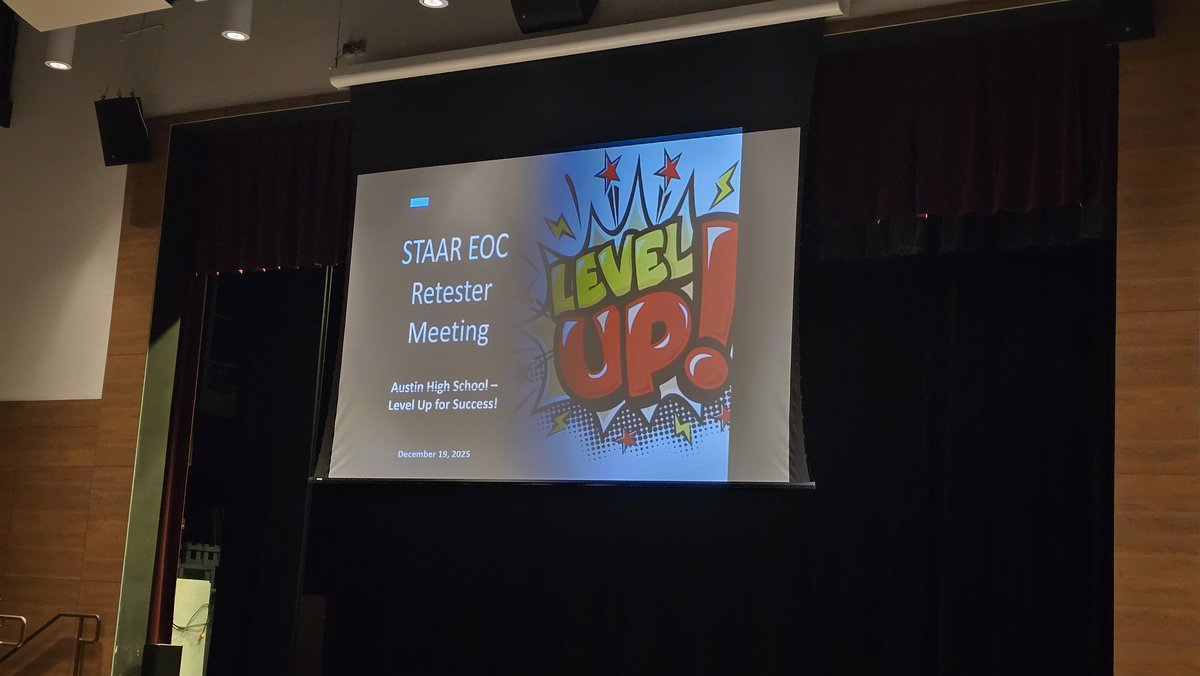 MartyTeran915's tweet image. STAAR EOC Retester Meeting took place today! Austin High School Panthers are ready to LEVEL UP for success. 💪 Show up, put in the effort, and believe in yourself—your teachers, counselors, and admins are here to support you every step of the way. #LevelUp #PantherPride
