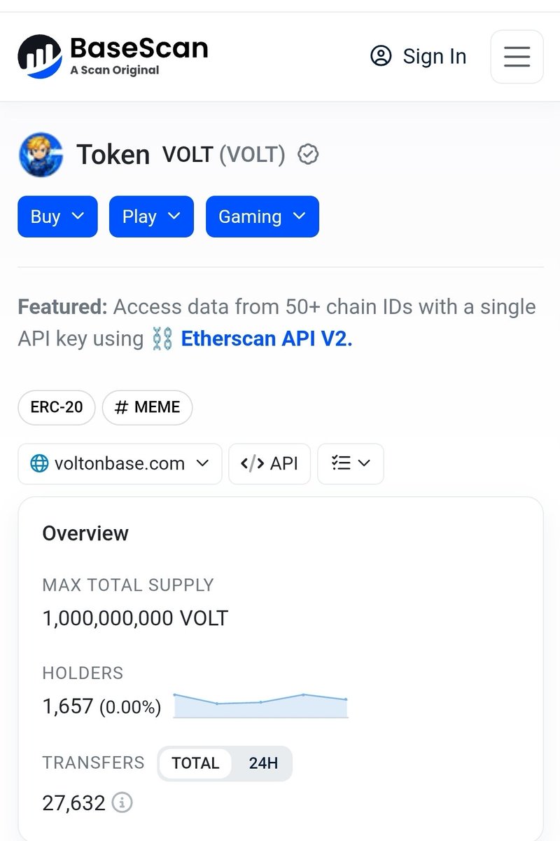 $VOLT Officially Listed on BaseScan ✔️