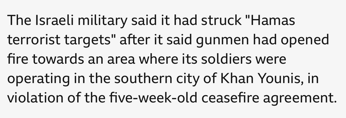 Israel kills 25 Palestinians in Gaza tonight, many of them children. 

The BBC distorts the truth and tells the public terror targets were hit.

Shameful propaganda.