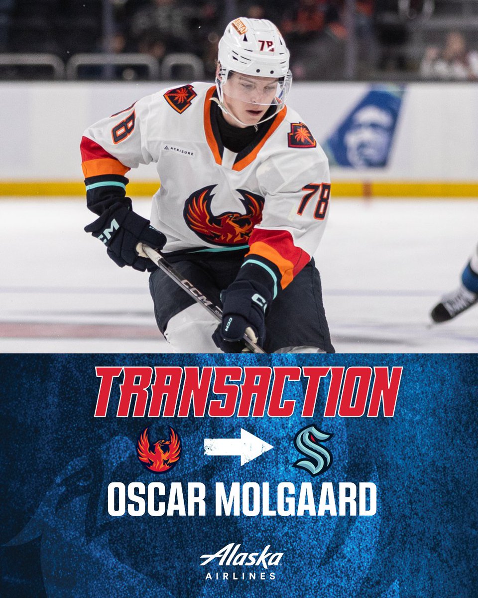 Firebirds's tweet image. NEWS: The @SeattleKraken have recalled F Oscar Molgaard from the #CVFirebirds.

Good luck, Oscar!